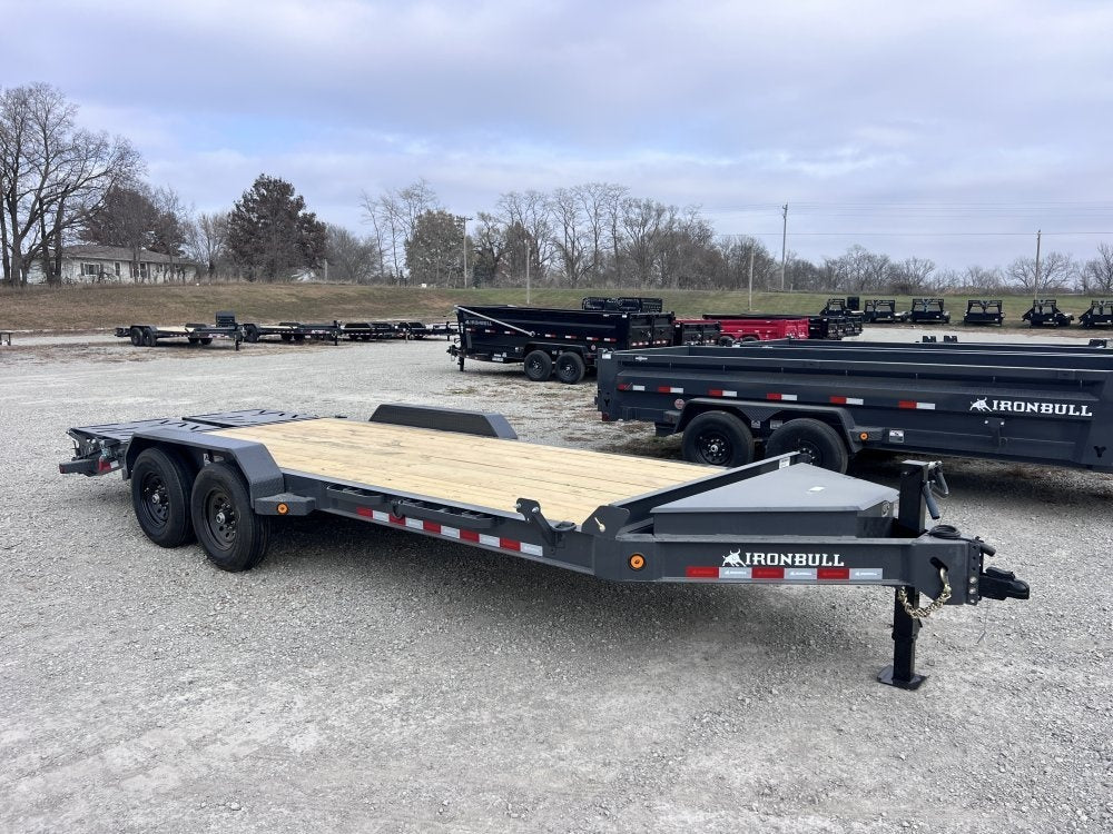 20' Iron Bull EWB Bumper Pull Equipment Trailer Mega Ramps - (2) 7,000 lb Axles - Equipment Trailers - Stryker Dealership Group