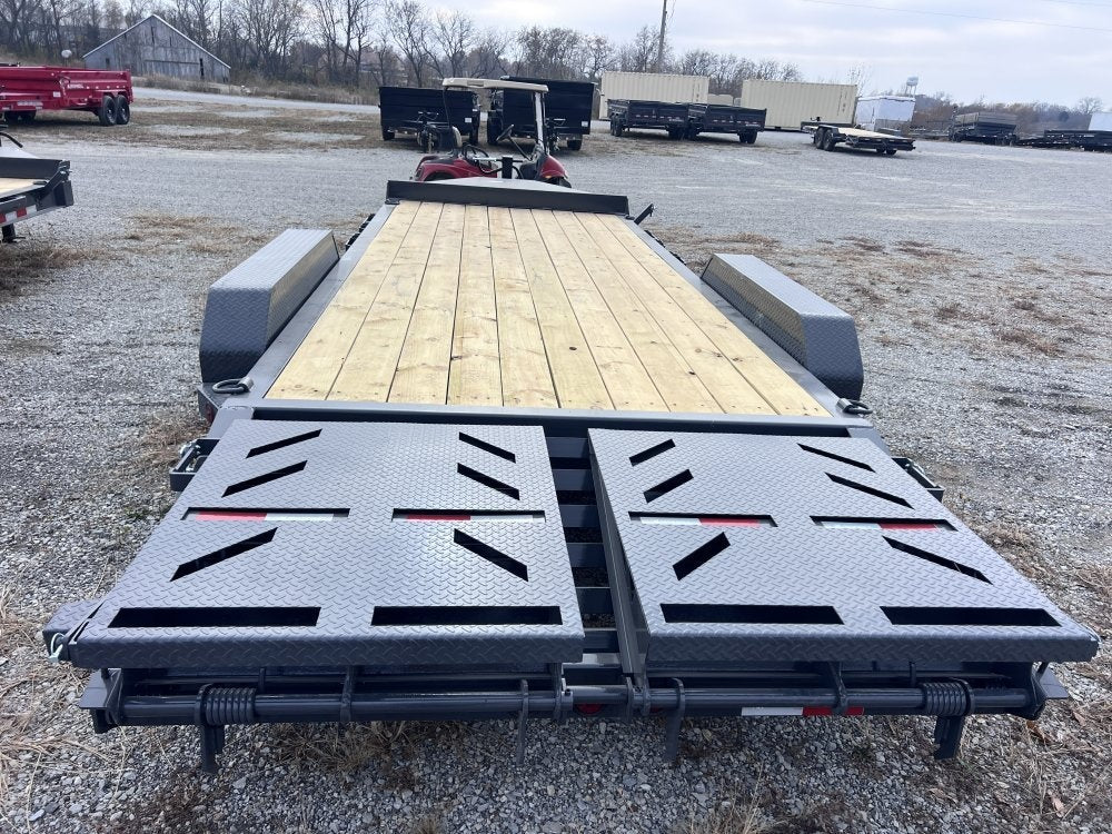 20' Iron Bull EWB Bumper Pull Equipment Trailer Mega Ramps - (2) 7,000 lb Axles - Equipment Trailers - Stryker Dealership Group