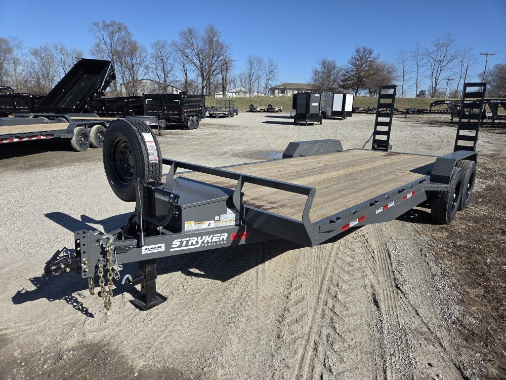 20' Stryker SET Bumper Pull Equipment Trailer Stand Up Ramps - (2) 7K Axles - Equipment Trailers - Stryker Dealership Group