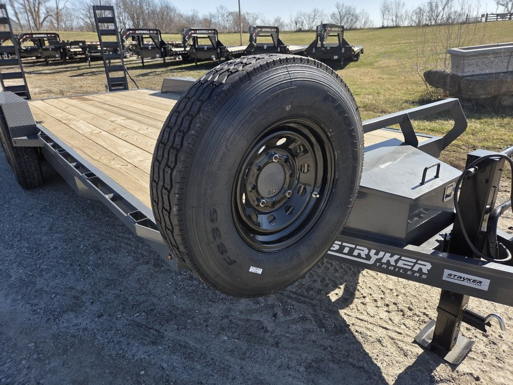 20' Stryker SET Bumper Pull Equipment Trailer Stand Up Ramps - (2) 7K Axles - Equipment Trailers - Stryker Dealership Group