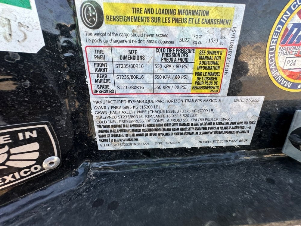 20' Tilt Equipment Trailer (2) 7K Axles 83" Wide - Equipment Tilt/Equipment Trailers - Stryker Dealership Group