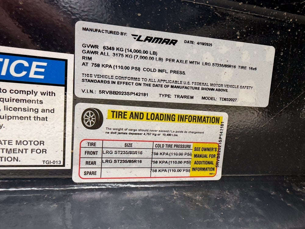 20' Tilt Trailer Lamar (2) 7K Axles 14K GVWR 10K Payload - Equipment Tilt - Stryker Dealership Group