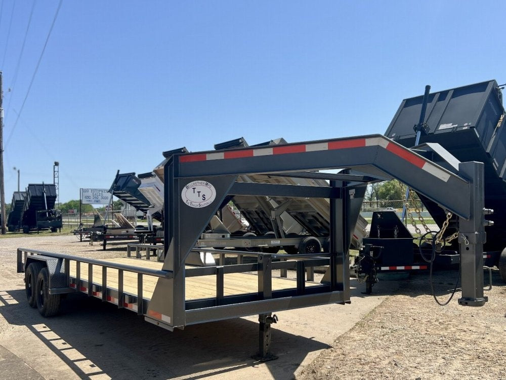 22' Gooseneck Heavy Pipe Rail Equipment Trailer - 6K Axles - Slide In Ramps - Pipe Top Rail - Stryker Dealership Group