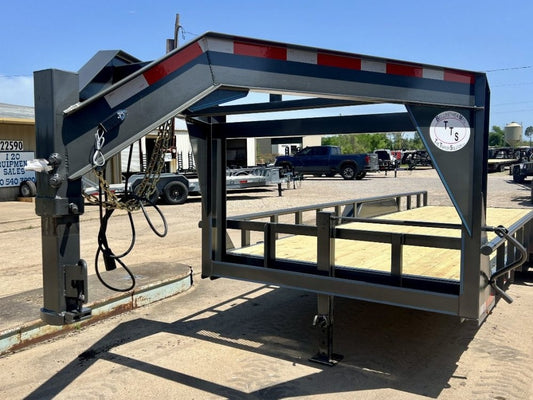 22' Gooseneck Heavy Pipe Rail Equipment Trailer - 6K Axles - Slide In Ramps - Pipe Top Rail - Stryker Dealership Group