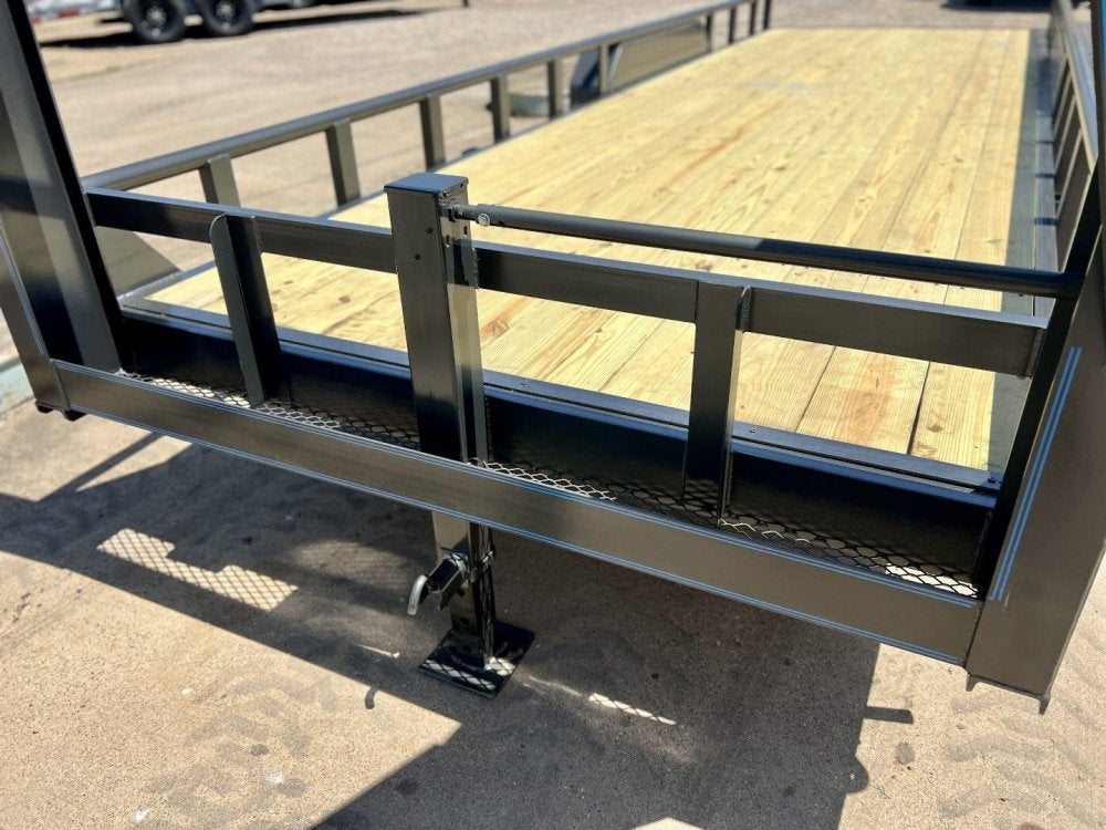 22' Gooseneck Heavy Pipe Rail Equipment Trailer - 6K Axles - Slide In Ramps - Pipe Top Rail - Stryker Dealership Group