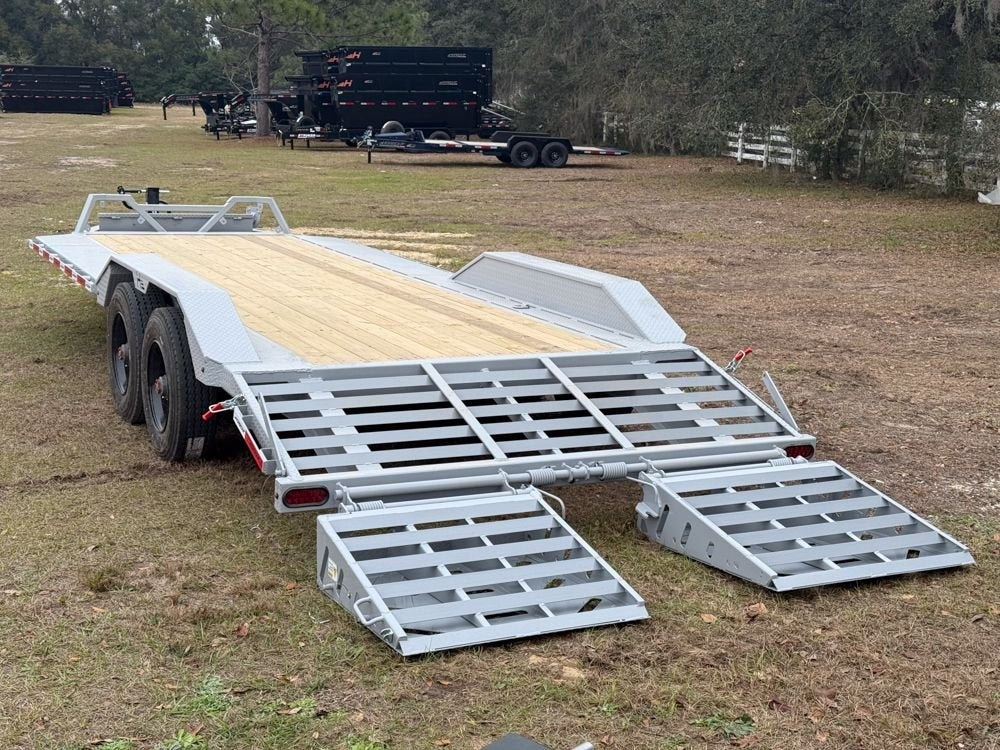 22' HEH Equipment Trailer (2) 10K Axles, Drive Over Fenders, 3' Dove W/ Mountain Ramps - Drive Over Fenders - Stryker Dealership Group
