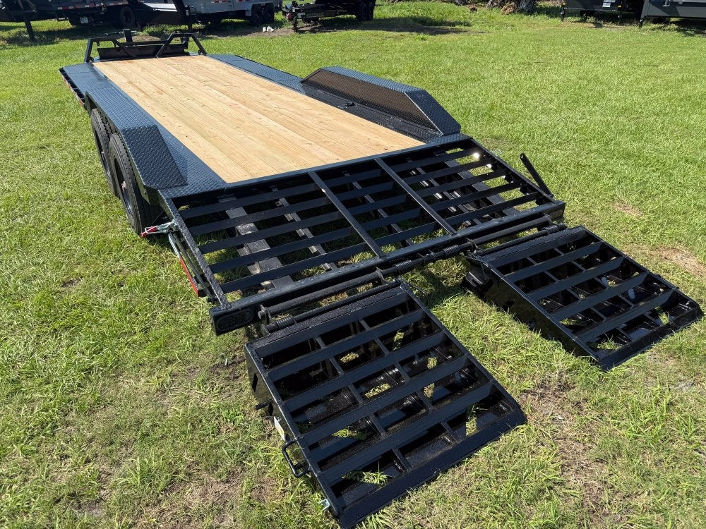 22' HEH Equipment Trailer (2) 10K Axles, Drive Over Fenders, 3' Dove W/ Mountain Ramps - Equipment Trailers - Stryker Dealership Group