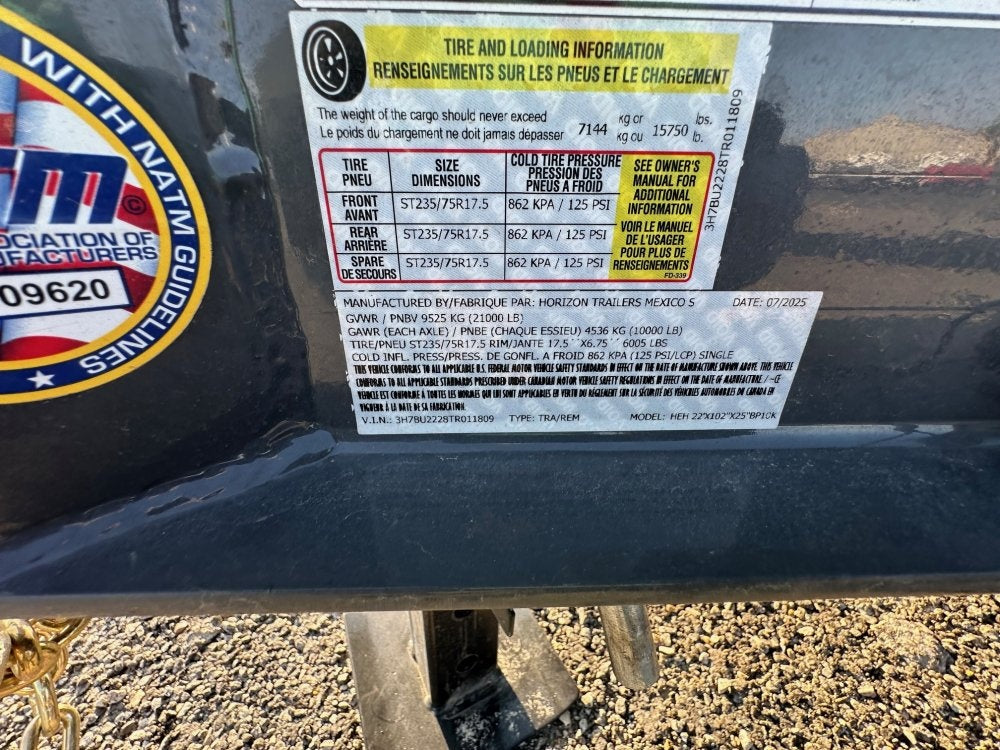 22' HEH Equipment Trailer (2) 10K Axles, Drive Over Fenders, 3' Dove W/ Mountain Ramps - Equipment Trailers - Stryker Dealership Group