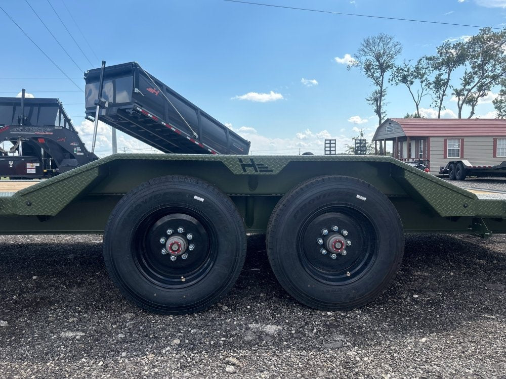22' HEH Equipment Trailer (2) 10K Axles, Drive Over Fenders, 3' Dove W/ Mountain Ramps - Equipment Trailers - Stryker Dealership Group