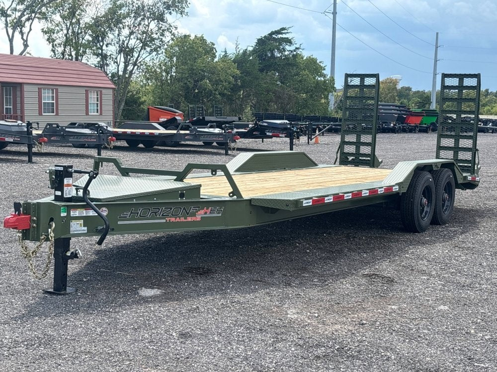 22' HEH Equipment Trailer (2) 10K Axles, Drive Over Fenders, 3' Dove W/ Mountain Ramps - Equipment Trailers - Stryker Dealership Group