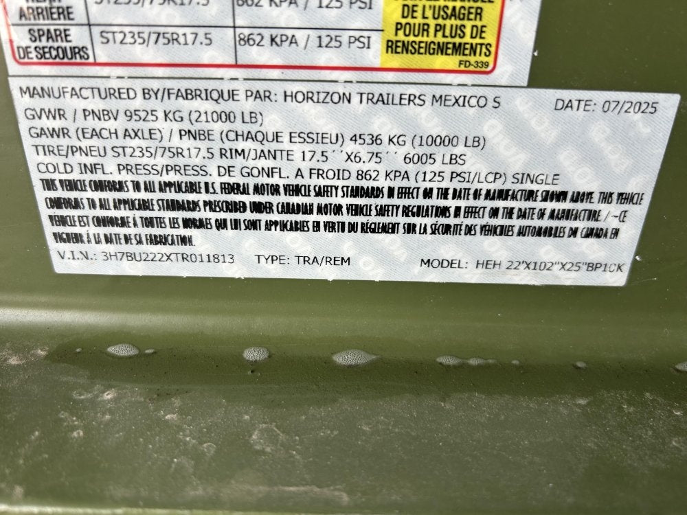 22' HEH Equipment Trailer (2) 10K Axles, Drive Over Fenders, 3' Dove W/ Mountain Ramps - Equipment Trailers - Stryker Dealership Group
