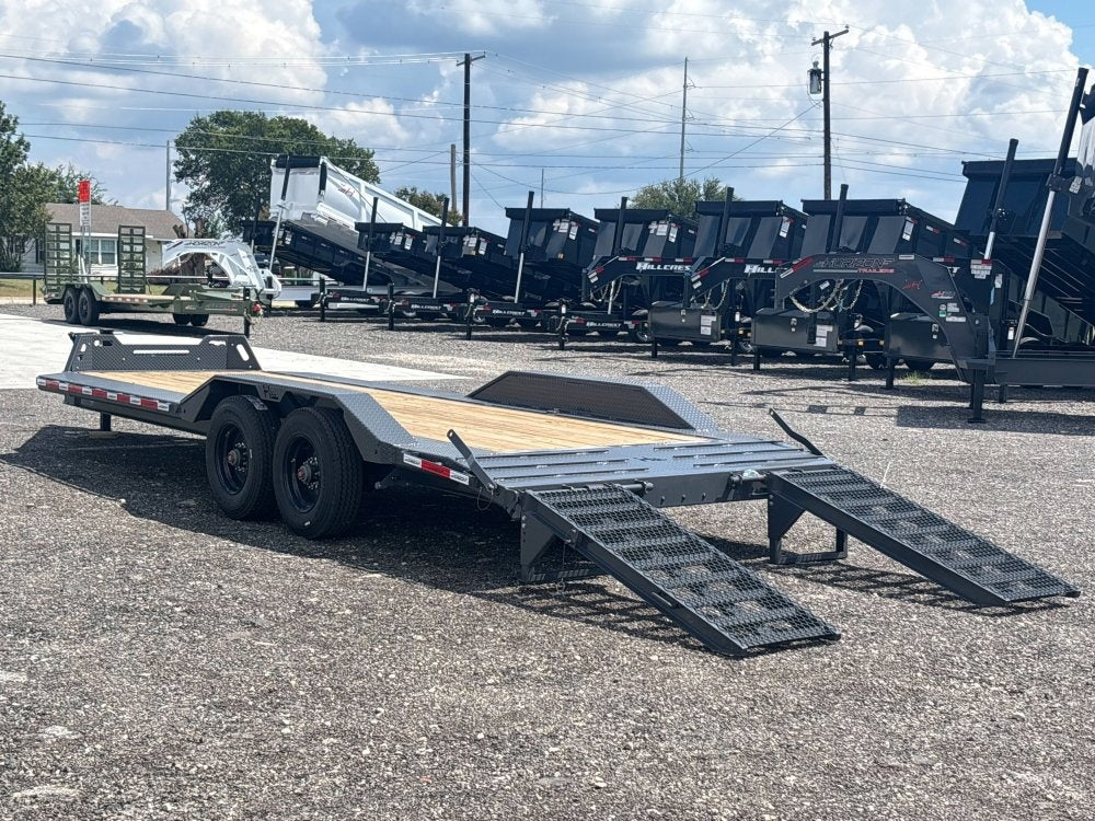 22' HEH Equipment Trailer (2) 10K Axles, Drive Over Fenders, 3' Dove W/Stand Up Ramps - Equipment Trailers - Stryker Dealership Group