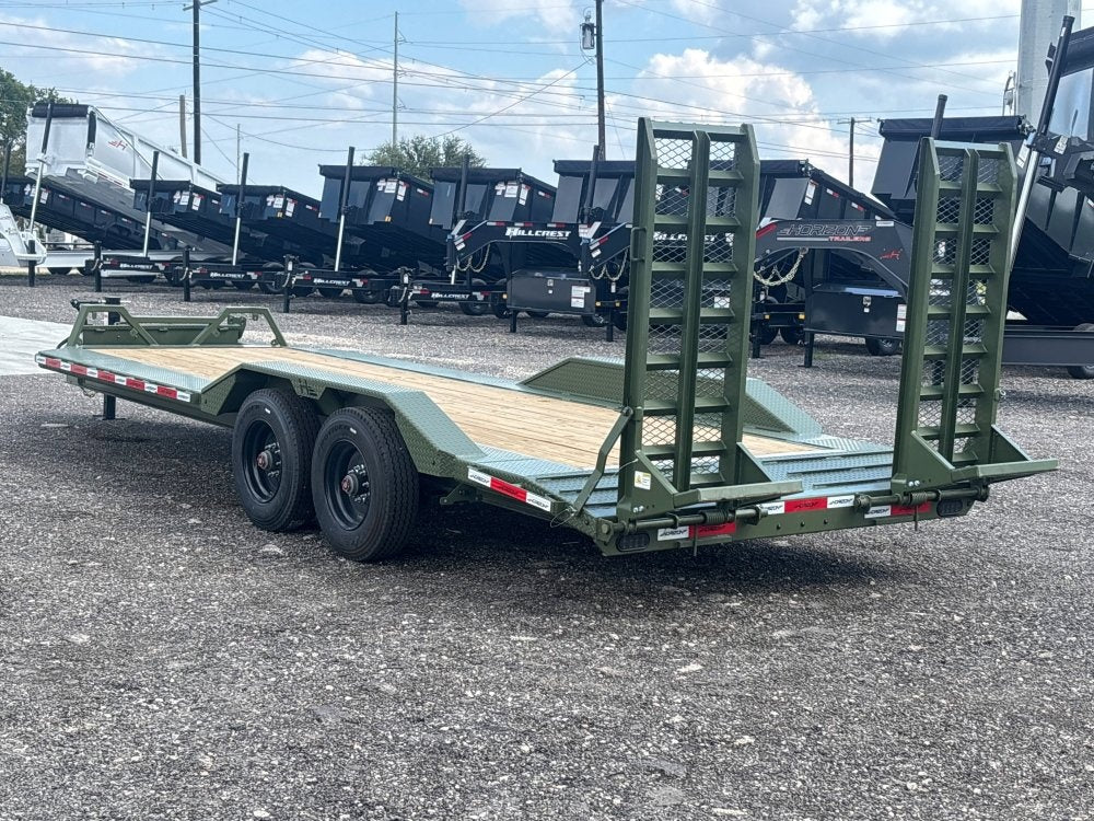 22' HEH Equipment Trailer (2) 10K Axles, Drive Over Fenders, 3' Dove W/Stand Up Ramps - Equipment Trailers - Stryker Dealership Group