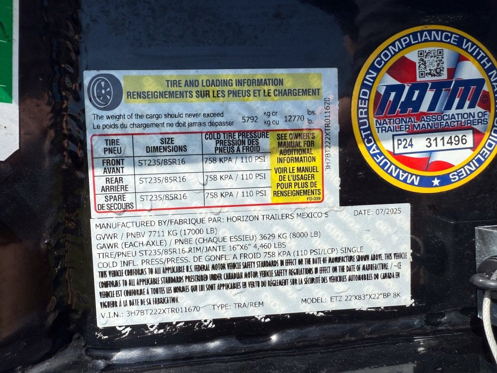 22' Tilt Equipment Trailer (2) 8K Axles 83" Wide - Equipment Tilt/Equipment Trailers - Stryker Dealership Group