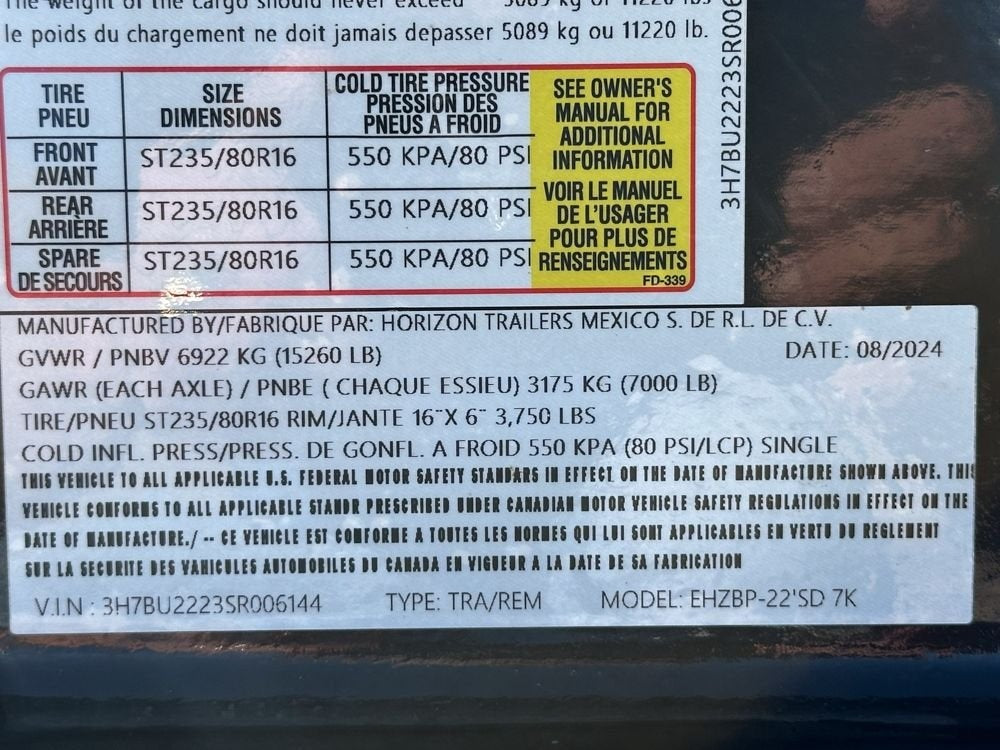 22' x 83" EHZ BP EQUIPMENT TRAILER (2) 7K Axles, Mega Ramps, 14 Ply Tires - Equipment Trailers - Stryker Dealership Group