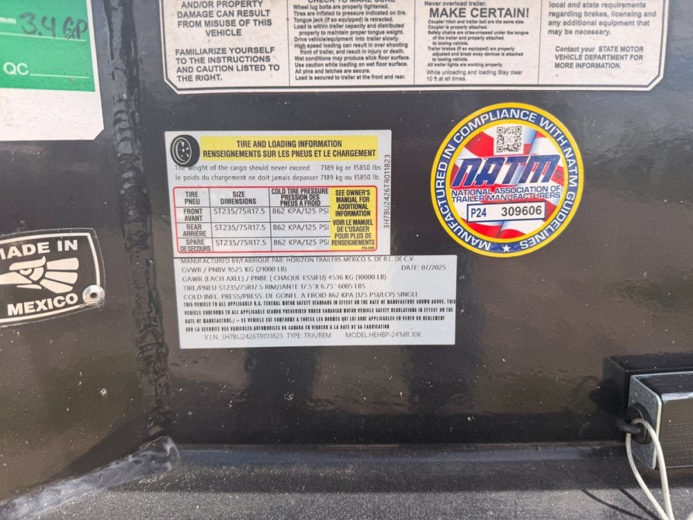 24' HEH Bumper Pull Equipment Trailer (2) 10K Axles, 3' Dove W/ Mountain Ramps 11823 - Stryker Dealership Group