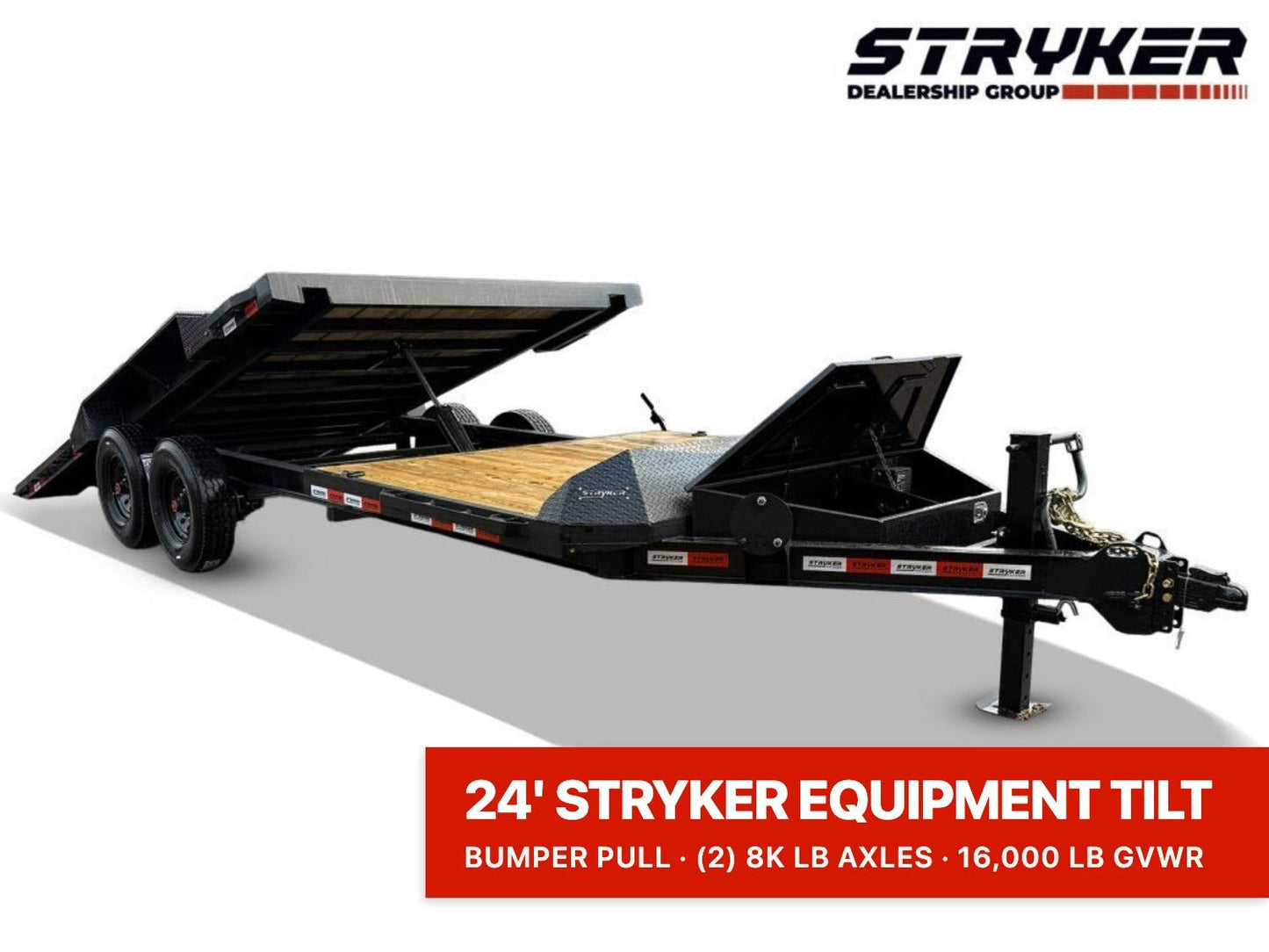 24' Tilt Trailer Drive Over Fenders, 8K Axles 003802 - Stryker Dealership Group