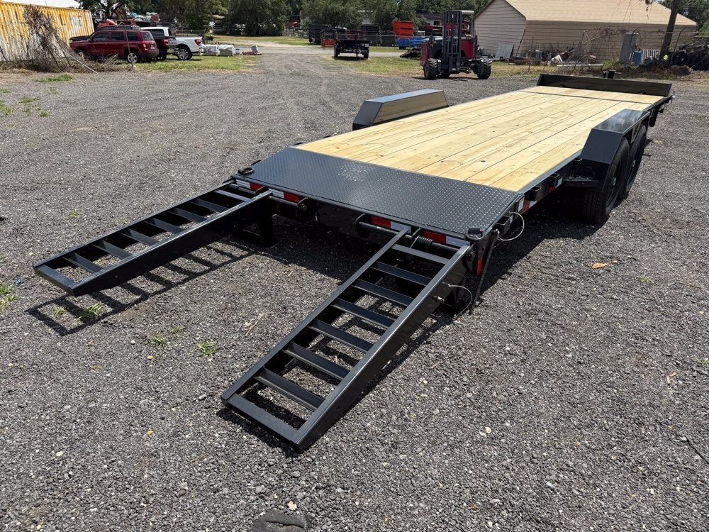 24' BP Equipment Trailer Stand Up Ramps - 7k Axles - Equipment Trailers - Stryker Dealership Group