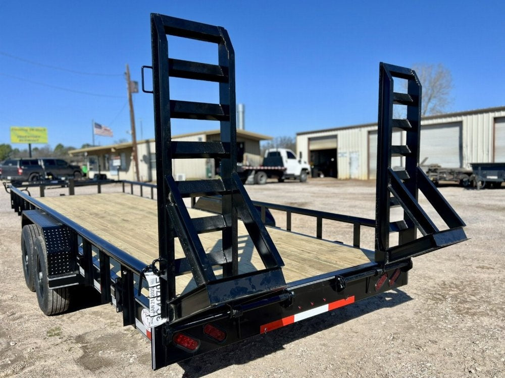24' Equipment Trailer - 7K Axles - Stand Up Ramps - Pipe Top Rail - Stryker Dealership Group
