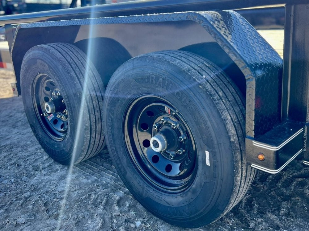 24' Equipment Trailer - 7K Axles - Stand Up Ramps - Pipe Top Rail - Stryker Dealership Group