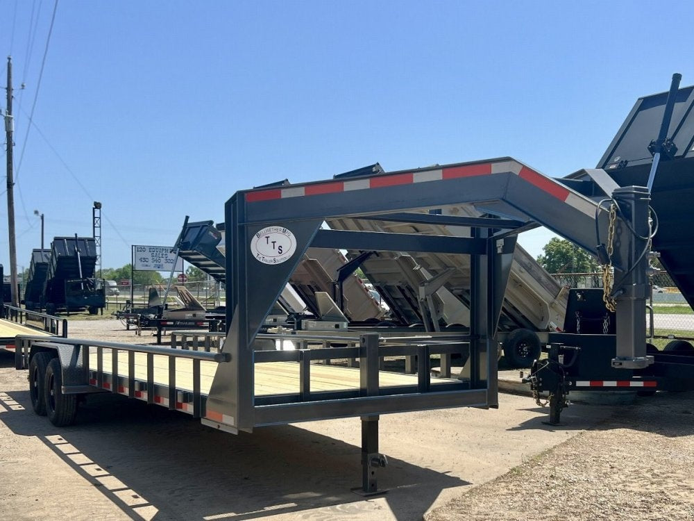 24' Gooseneck Heavy Pipe Rail Equipment Trailer - 6K Axles - Slide In Ramps - Pipe Top Rail - Stryker Dealership Group