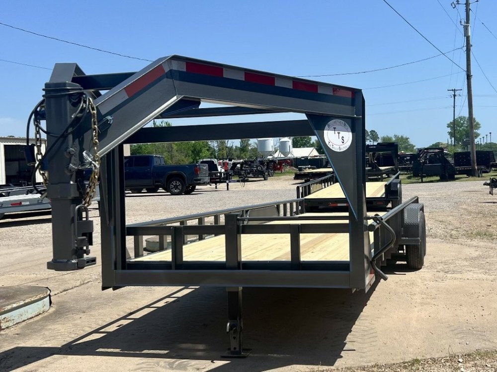 24' Gooseneck Heavy Pipe Rail Equipment Trailer - 6K Axles - Slide In Ramps - Pipe Top Rail - Stryker Dealership Group
