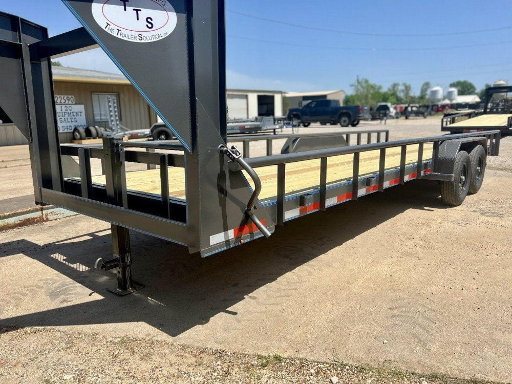 24' Gooseneck Heavy Pipe Rail Equipment Trailer - 6K Axles - Slide In Ramps - Pipe Top Rail - Stryker Dealership Group