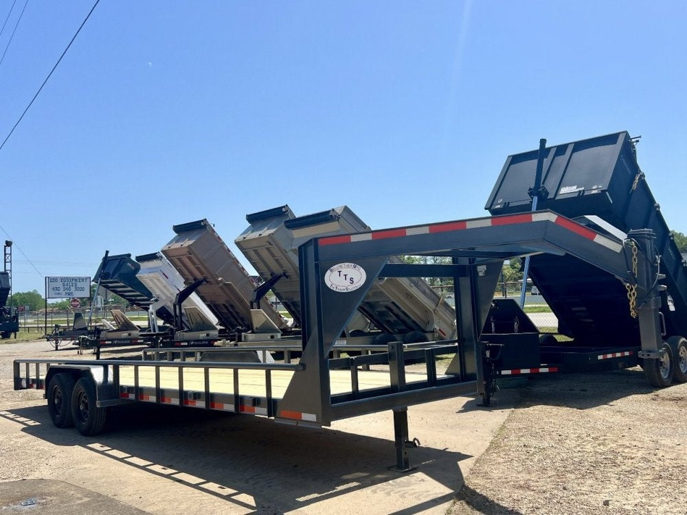 24' Gooseneck Heavy Pipe Rail Equipment Trailer - 6K Axles - Slide In Ramps - Pipe Top Rail - Stryker Dealership Group