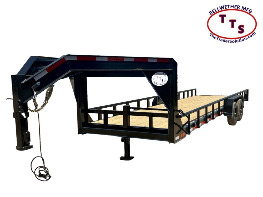 24' Gooseneck Heavy Pipe Rail Equipment Trailer - 6K Axles - Slide In Ramps - Pipe Top Rail - Stryker Dealership Group