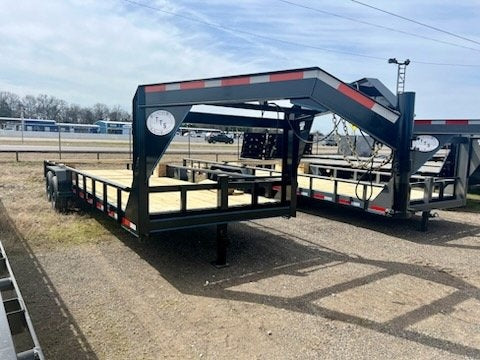 24' Gooseneck Heavy Pipe Rail Equipment Trailer - 6K Axles - Slide In Ramps - Pipe Top Rail - Stryker Dealership Group