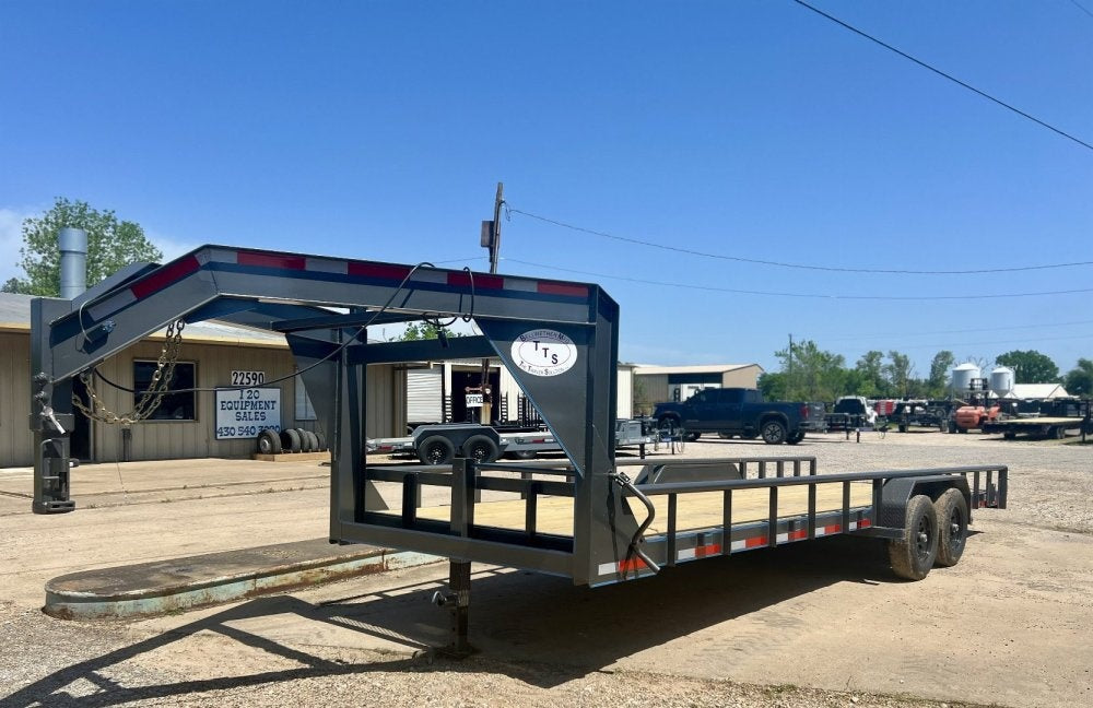 24' Gooseneck Heavy Pipe Rail Equipment Trailer - 6K Axles - Slide In Ramps - Pipe Top Rail - Stryker Dealership Group