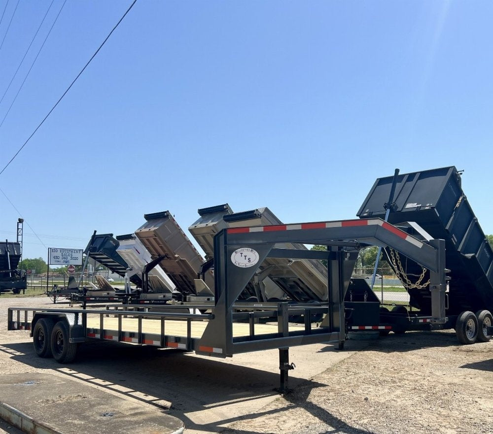 24' Gooseneck Heavy Pipe Rail Equipment Trailer - 6K Axles - Slide In Ramps - Pipe Top Rail - Stryker Dealership Group