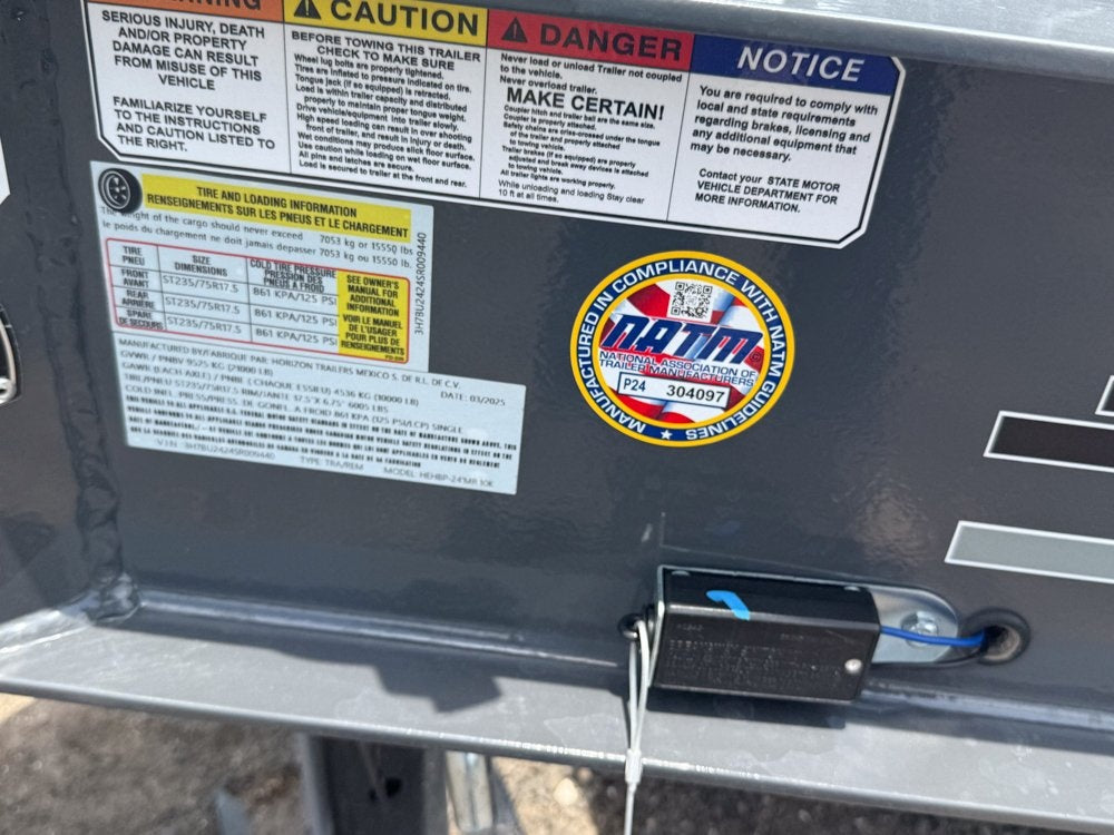 24' HEH Bumper Pull Equipment Trailer (2) 10K Axles, Drive Over Fenders, 3' Dove W/ Mountain Ramps - Equipment Trailers - Stryker Dealership Group