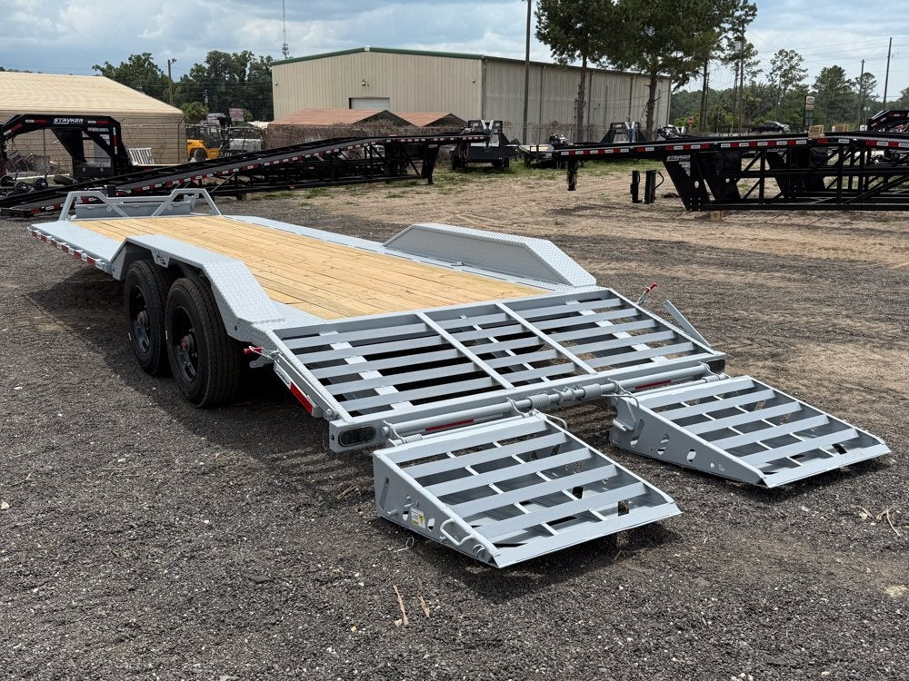 24' HEH Bumper Pull Equipment Trailer (2) 10K Axles, Drive Over Fenders, 3' Dove W/ Mountain Ramps - Equipment Trailers - Stryker Dealership Group