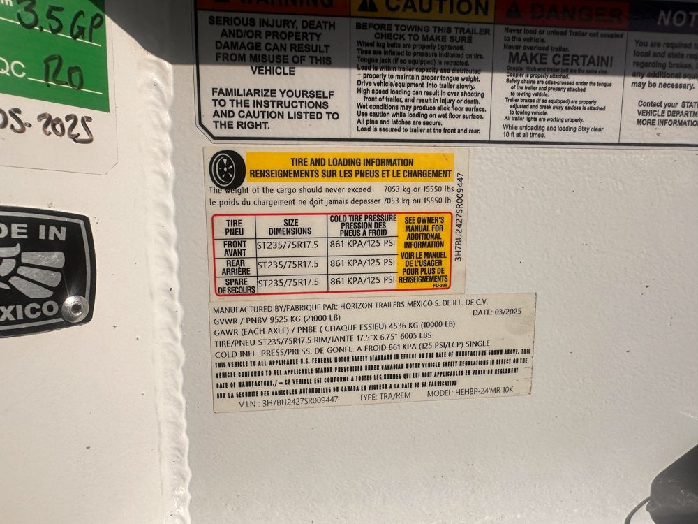 24' HEH Bumper Pull Equipment Trailer (2) 10K Axles, Drive Over Fenders, 3' Dove W/ Mountain Ramps - Drive Over Fenders/Equipment Trailers - Stryker Dealership Group