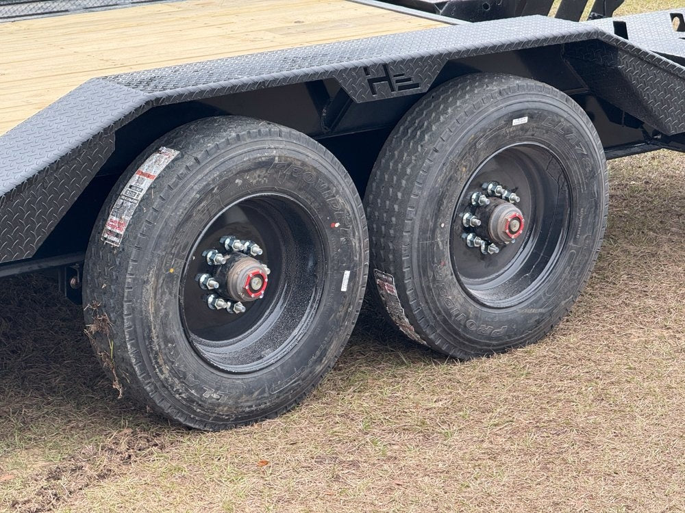 24' HEH Bumper Pull Equipment Trailer (2) 10K Axles, Drive Over Fenders, 3' Dove W/ Mountain Ramps - Drive Over Fenders/Equipment Trailers - Stryker Dealership Group