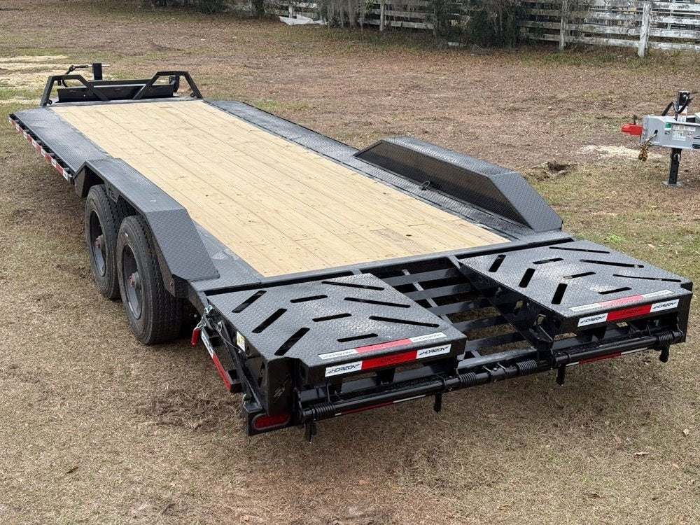 24' HEH Bumper Pull Equipment Trailer (2) 10K Axles, Drive Over Fenders, 3' Dove W/ Mountain Ramps - Drive Over Fenders/Equipment Trailers - Stryker Dealership Group