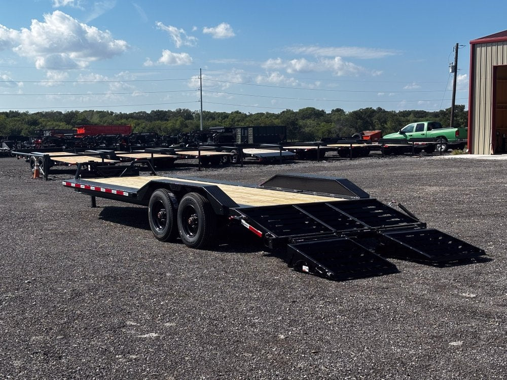 24' HEH Bumper Pull Equipment Trailer (2) 10K Axles, Drive Over Fenders, 3' Dove W/ Mountain Ramps - Drive Over Fenders/Equipment Trailers - Stryker Dealership Group
