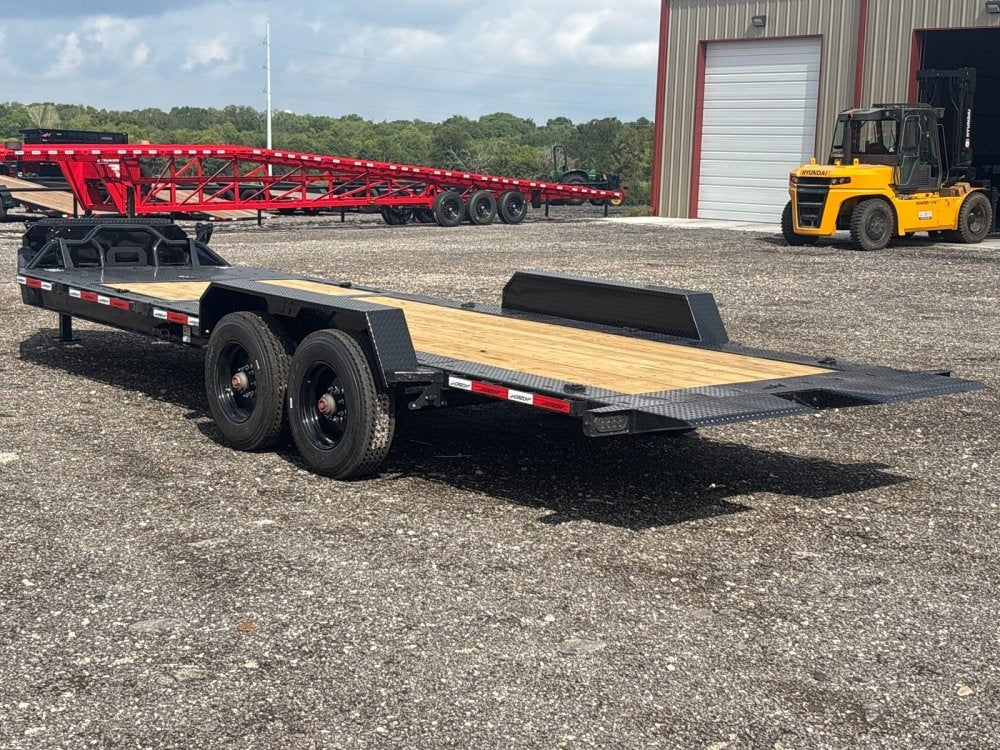 24' HEH Bumper Pull Equipment Trailer (2) 10K Axles, Drive Over Fenders, 3' Dove W/ Mountain Ramps - Drive Over Fenders/Equipment Trailers - Stryker Dealership Group