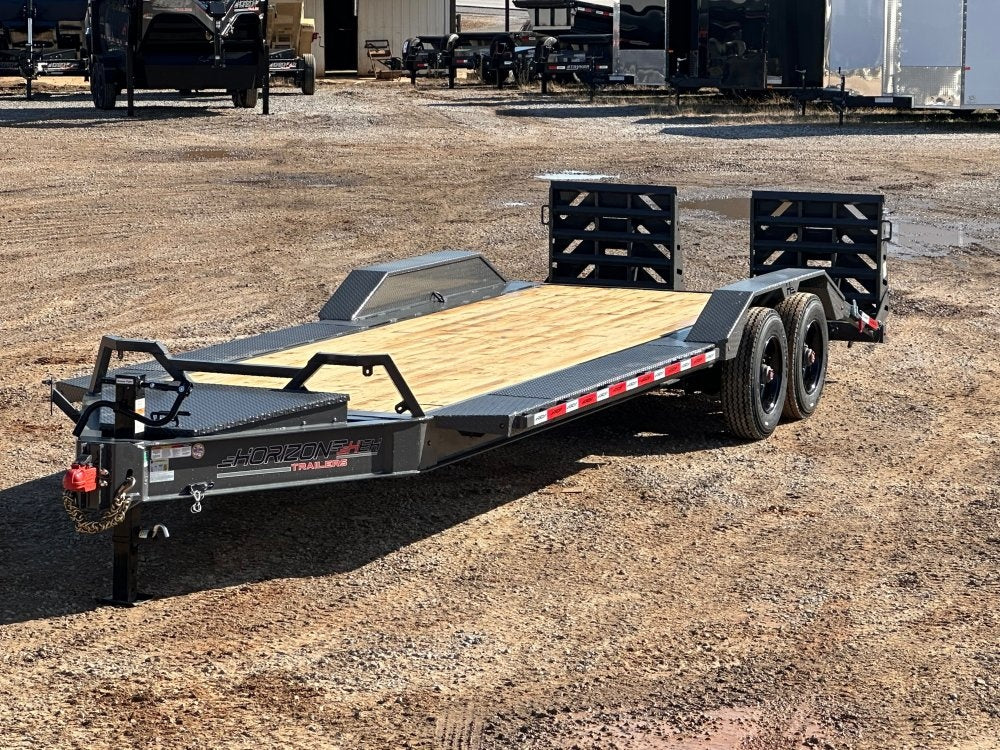 24' HEH Equipment Trailer (2) 10K Axles, Drive Over Fenders, 3' Dove W/ Mountain Ramps - Equipment Trailers/Drive Over Fenders - Stryker Dealership Group