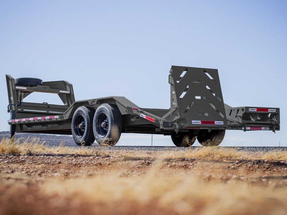 24' HEH Gooseneck Equipment Trailer (2) 10K Axles, Drive Over Fenders, 3' Dove W/ Mountain Ramps - Drive Over Fenders/Equipment Trailers - Stryker Dealership Group