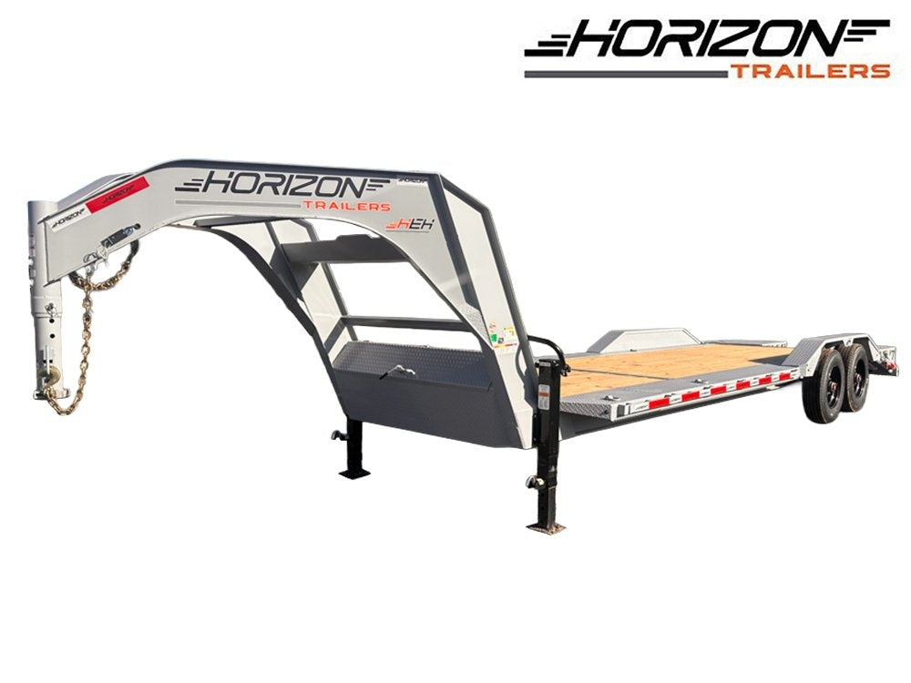24' HEH Gooseneck Equipment Trailer (2) 10K Axles, Drive Over Fenders, 3' Dove W/ Mountain Ramps - Drive Over Fenders/Equipment Trailers - Stryker Dealership Group