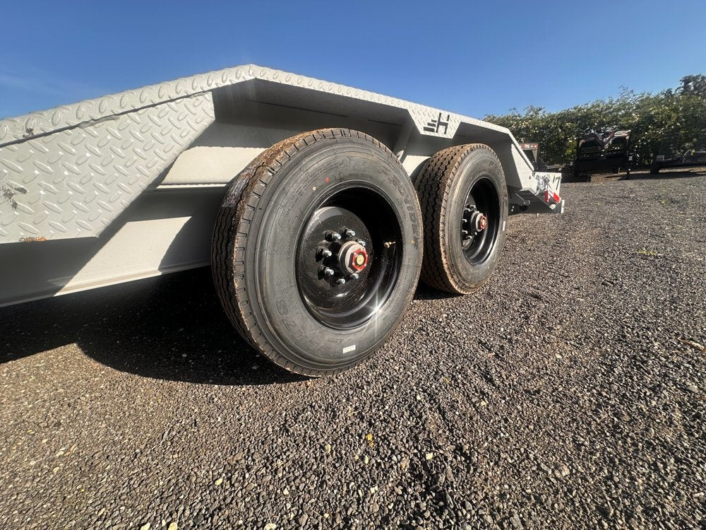 24' HEH Gooseneck Equipment Trailer (2) 10K Axles, Drive Over Fenders, 3' Dove W/ Mountain Ramps - Drive Over Fenders/Equipment Trailers - Stryker Dealership Group