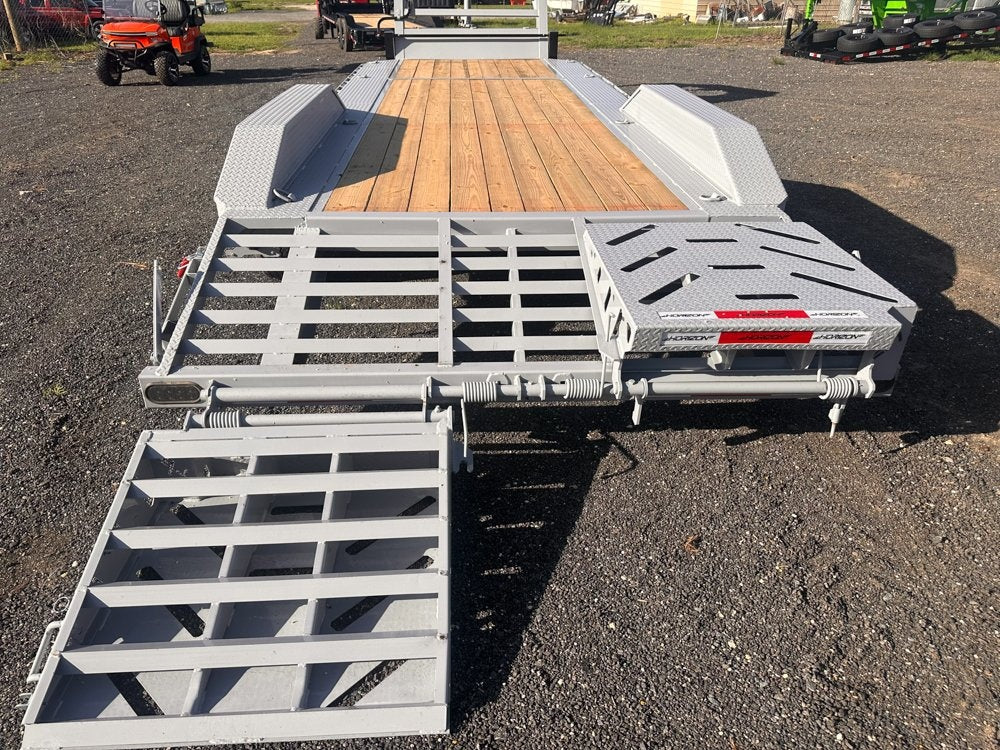 24' HEH Gooseneck Equipment Trailer (2) 10K Axles, Drive Over Fenders, 3' Dove W/ Mountain Ramps - Drive Over Fenders/Equipment Trailers - Stryker Dealership Group