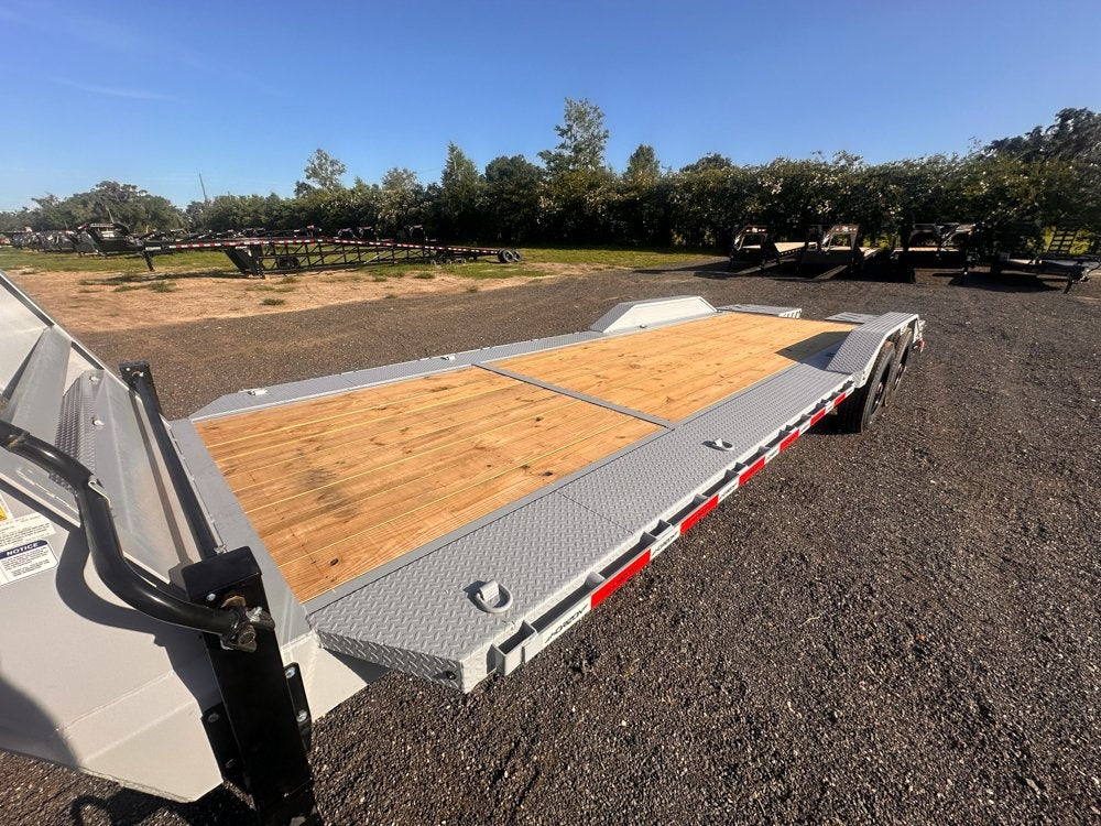 24' HEH Gooseneck Equipment Trailer (2) 10K Axles, Drive Over Fenders, 3' Dove W/ Mountain Ramps - Drive Over Fenders/Equipment Trailers - Stryker Dealership Group
