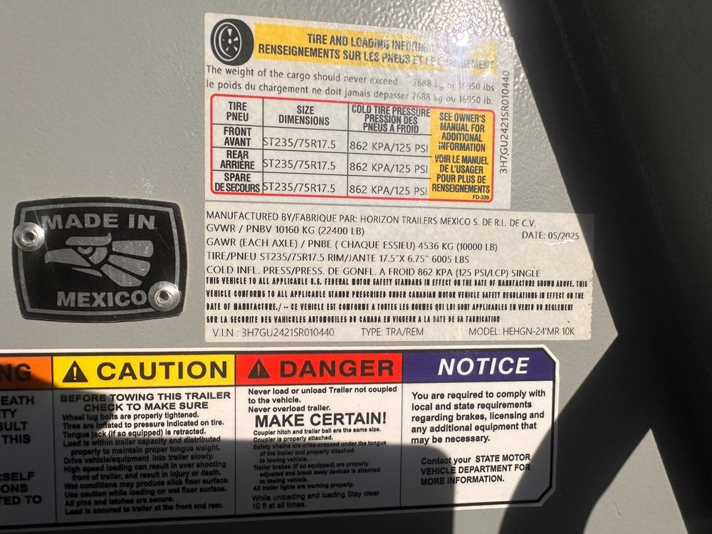 24' HEH Gooseneck Equipment Trailer (2) 10K Axles, Drive Over Fenders, 3' Dove W/ Mountain Ramps - Drive Over Fenders/Equipment Trailers - Stryker Dealership Group