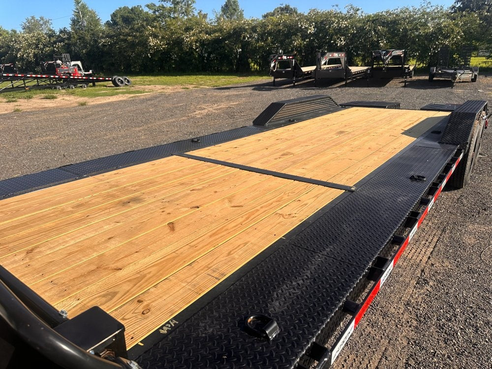 24' HEH Gooseneck Equipment Trailer (2) 10K Axles, Drive Over Fenders, 3' Dove W/ Mountain Ramps - Drive Over Fenders/Equipment Trailers - Stryker Dealership Group