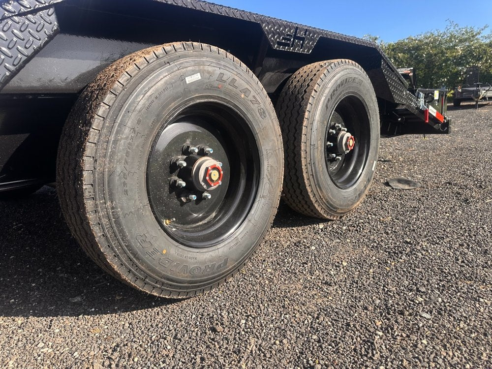 24' HEH Gooseneck Equipment Trailer (2) 10K Axles, Drive Over Fenders, 3' Dove W/ Mountain Ramps - Drive Over Fenders/Equipment Trailers - Stryker Dealership Group