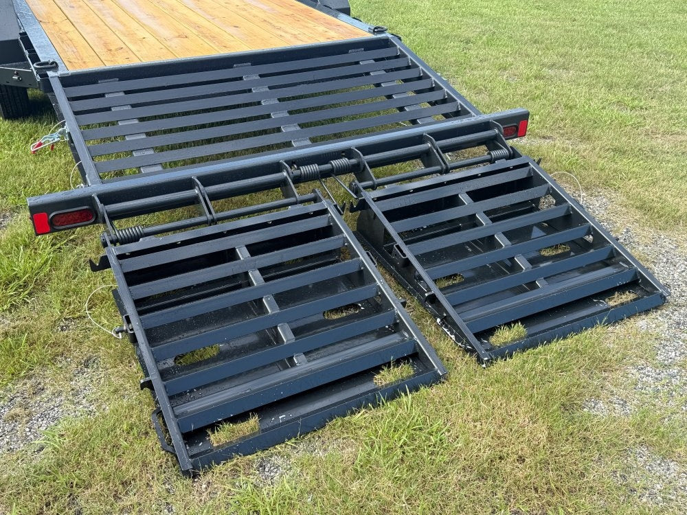 24' I-Beam Equipment Trailer Mega Ramps BP - 8k Axles - 17.6k - Equipment Trailers - Stryker Dealership Group