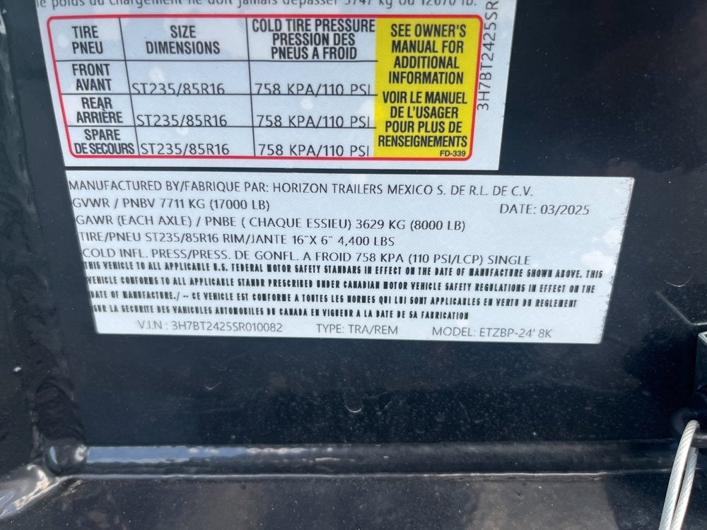 24' Tilt Equipment Trailer (2) 8k Torsion Axles - Equipment Tilt/Equipment Trailers - Stryker Dealership Group